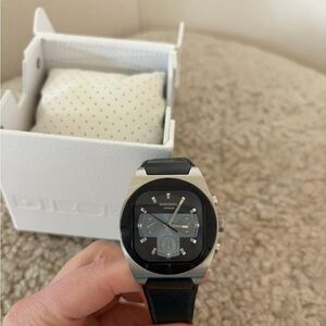 Diesel Black and Silver Men's Multi-Dial Watch